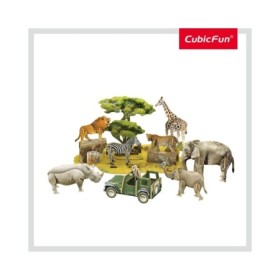 Cubic Fun - Puzzle 3D si Brosura-Animale Salbatice 69 Piese Cubic Fun - 1