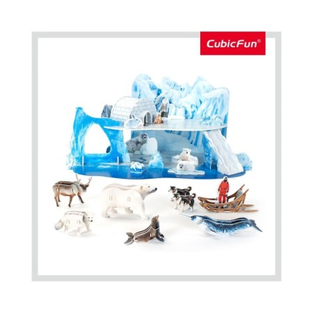 Cubic Fun - Puzzle 3D si Brosura-Lumea De Gheata 73 Piese Cubic Fun - 1