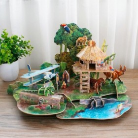 Cubic Fun - Puzzle 3D si Brosura-Padure Amazoniana 67 Piese Cubic Fun - 1