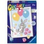 Ravensburger - CreArt pictura pe numere pentru copii iepuras cu baloane si cu pietre sclipitoare Ravensburger - 1