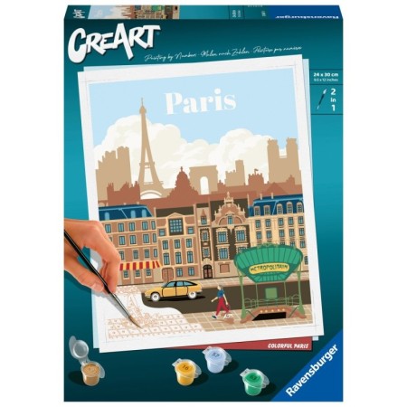 Ravensburger - CreArt pictura pe numere pentru adulti Paris plin de culoare Ravensburger - 1