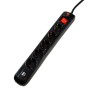 PRELUNGITOR SPACER, Schuko x 5, conectare prin Schuko (T), USB x 2, cablu 3 m, 16 A, max. 3500W, protectie supratensiune, negru 