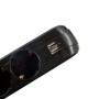 PRELUNGITOR SPACER, Schuko x 5, conectare prin Schuko (T), USB x 2, cablu 3 m, 16 A, max. 3500W, protectie supratensiune, negru 
