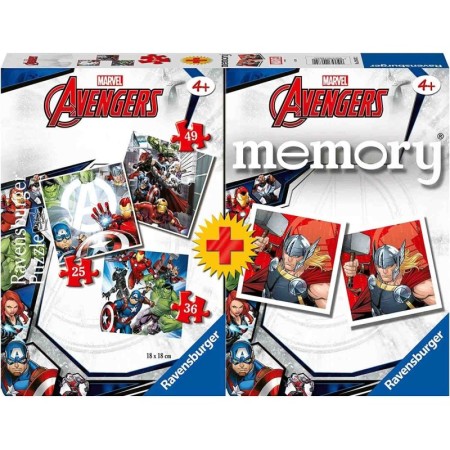 Puzzle si Joc Memory Avengers, 25/36/49 Piese Ravensburger - 1