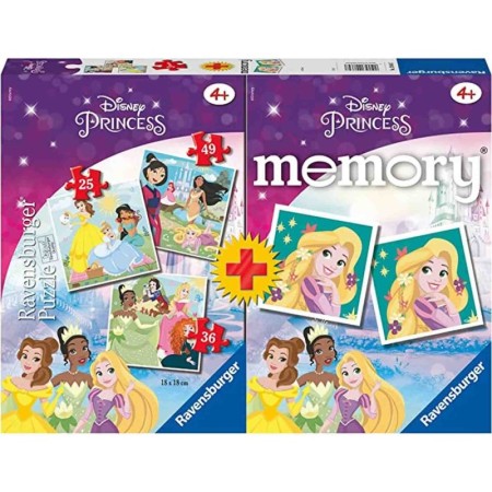 Puzzle si Joc Memory Printesele Disney, 25/36/49 Piese Ravensburger - 1