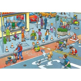 Puzzle Constructia Strazii, 2X12 Piese Ravensburger - 1