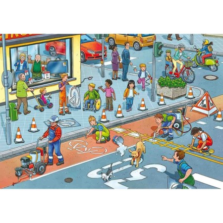 Puzzle Constructia Strazii, 2X12 Piese Ravensburger - 1