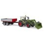 Bruder tractor Fendt Vario 211 cu incarcator frontal si remorca