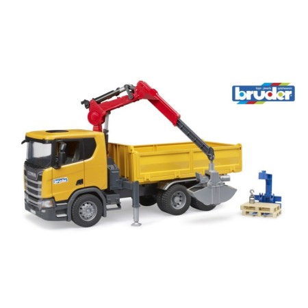 Bruder camion de constructii Scania Super 560R cu macara si 2 paleti Bruder - 1