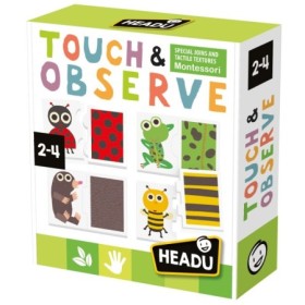 Joc si Puzzle Tactil Montessori Atinge si Observa 2-4 ani