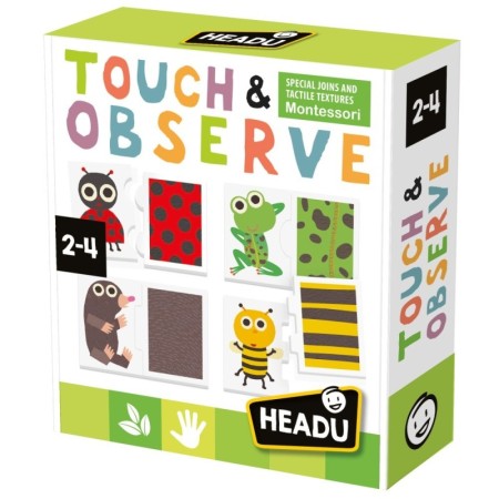 Joc si Puzzle Tactil Montessori Atinge si Observa 2-4 ani