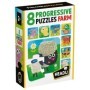 8 Puzzleuri Progresive Educative Animale de la Ferma pentru copiii peste 2 ani