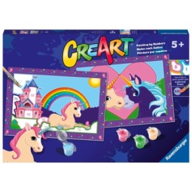 CreArt pictura pe numere pentru copii 2 sabloane cu unicorni magici