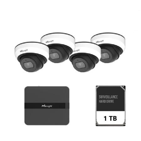 Kit supraveghere video Milesight 4 buc camera Dome MS-C2973-PD + 1 buc NVR MS-N1004-UPC MILESIGHT TECHNOLOGY - 1