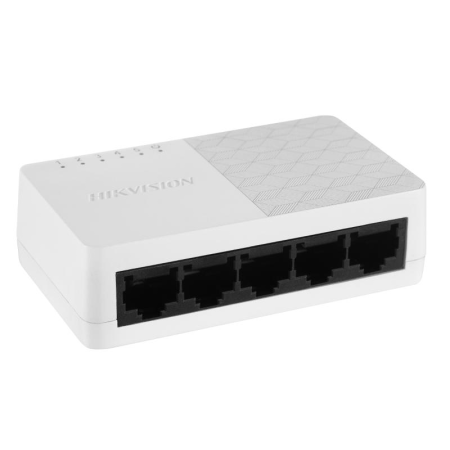 Switch 5 porturi Hikvision DS-3E0105D-E  L2, Unmanaged, 5 × 10/100 Mbps adaptive Ethernet ports, Plug & play, Support ADI/ADIX, 