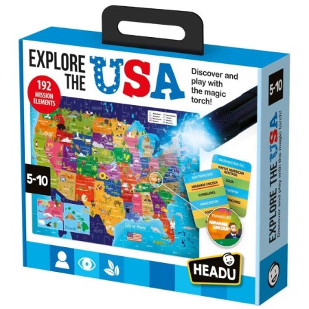 Headu - Joc STEM explorati Statele Unite ale Americii cu lanterna inclusa 5-10 ani Headu - 1