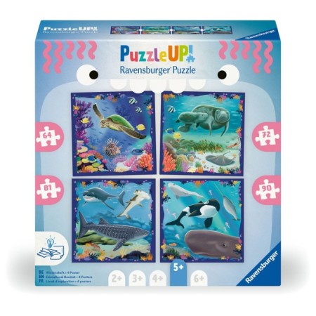 Ravensburger - Puzzle Up animale marine 4 puzzle 64 72 81 90 piese Ravensburger - 1