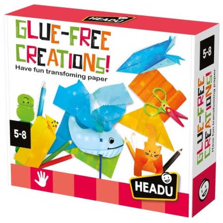 Headu - Set de creatii fara lipici cu 6 tipuri diferite de hartie 5-8 ani Headu - 1