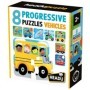 8 Puzzleuri progresive Vehicule cu piese mari pentru copiii de peste 2 ani