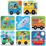 8 Puzzleuri progresive Vehicule cu piese mari pentru copiii de peste 2 ani