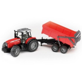 Bruder tractor Massey Ferguson 7480 cu remorca basculabila