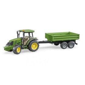 Bruder tractor John Deere 5115M cu remorca basculabila