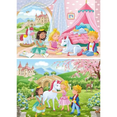 Ravensburger - Puzzle printese si unicorn 2x12 piese Ravensburger - 1