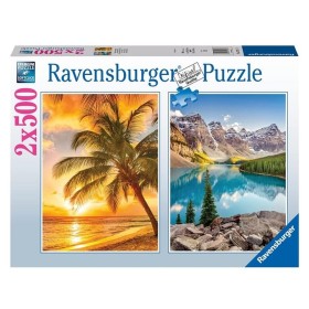 Ravensburger - Puzzle plaja si munte 2x500 piese Ravensburger - 1