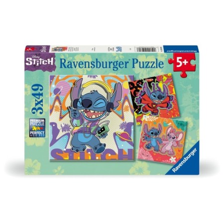 Ravensburger - Puzzle Disney Stitch in ritmul muzicii 3x49 piese Ravensburger - 1