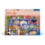 Ravensburger - Puzzle pentru varstnici pisicute pe raft cu sablon de imagine si suport din carton 200 piese mari XL Ravensburger