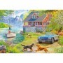 Ravensburger - Puzzle pentru varstnici casa pe malul lacului cu sablon de imagine si suport din carton 200 piese mari XL Ravensb