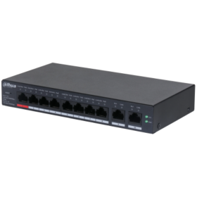 Dahua 10-Port Cloud Managed Desktop Gigabit Switch cu 8-Port PoE, CS4010-8GT-110, Interfata: Port 1-8: 8 × RJ-45 10/100/1000 Mbp