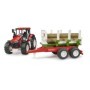 Bruder Tractor Roadmax cu remorca forestiera si 3 busteni Bruder - 2