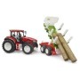 Bruder Tractor Roadmax cu remorca forestiera si 3 busteni Bruder - 4