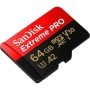 Card de Memorie Micro Secure Digital Card SanDisk Extreme PLUS, 64GB, Clasa 10, R/W speed: up to 100MB/s/ 90MB/s, include adapto