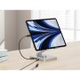 Conceptronic DONN26G Tablet Stand with 8-in-1 USB 3.2 Gen 1 Docking Station, 360° Rotating Base, Foldable, Adjustable Height, 16