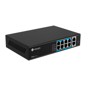 POE Switch Milesight 8 Porturi POE MS-S0208-EL, Porturi: 8 × 10/100 Mbps PoE ports (RJ45),2 × 1000 Mbps uplink ports, Alimentare