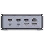 Docking station Lindy, interfete: USB-C la 6x USB-A/ 1x USB-C/1x RJ45/ 1x DisplayPort/1x HDMI/ 1x SD & 1x Micro SD/ 1x 3,5 mm/ 1