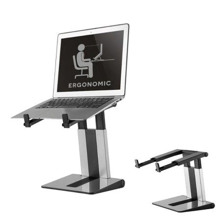 Stand laptop Neomounts NSLS200 pentru display-uri cu diagonale 10"-17", greutate maxima suportata 5kg, tilt culoare argintiu. NE