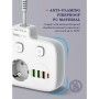 Prelungitor tip priza cu  protectie Serioux Quick Charge 3.0, parametri nominali: 2500W-10A(Max) 250V, Intrare: AC100-250V 10A 5