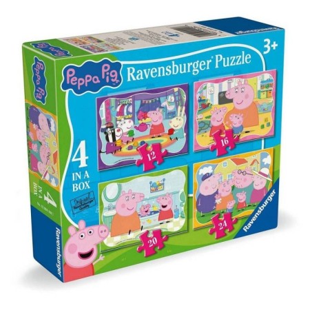 Ravensburger - Puzzle Peppa Pig 4 puzzle in cutie 12 16 20 24 piese Ravensburger - 1