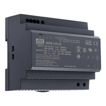 Sursa de alimentare in comutatie, 48V / 3.2A, sina DIN - MEAN WELL HDR-150-48 MeanWell - 1