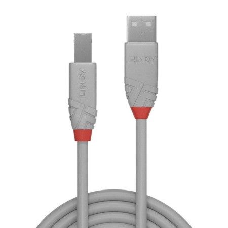 Cablu Lindy 2m USB 2.0 Tip A la Tip B, Anthra Line, gri LINDY - 1