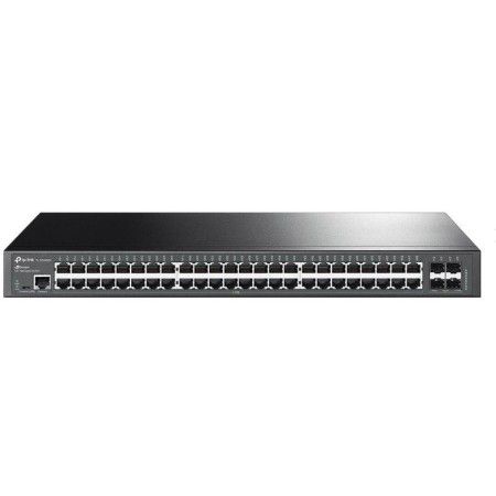 "JetStream™ 48-Port Gigabit L2+ Managed Switch with 4 10GE SFP+ Slots PORT: 48× Gigabit RJ45 Ports, 4× 10G SFP+ Slots, RJ45/Micr