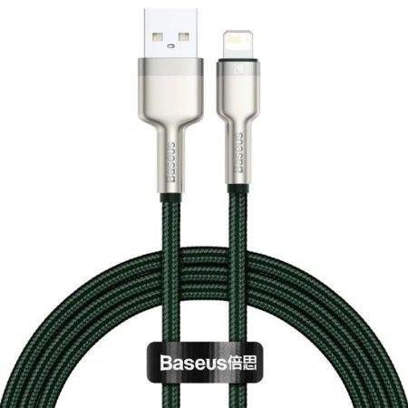 CABLU alimentare si date Baseus Cafule Metal, Fast Charging Data Cable pt. smartphone, USB la Lightning Iphone 2.4A, 2m, verde B