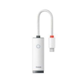 ADAPTOR RETEA Baseus Lite, USB Type-C to RJ-45 10/100 Mbps Adapter, LED, alb BASEUS - 1