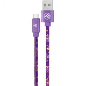 Tellur Graffiti USB to Type-C cable, 3A, 1m, purple TELLUR - 1