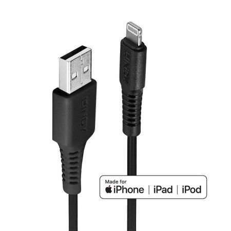 Cablu Lindy 1m USB A 2.0 to Lightning, negru LINDY - 1