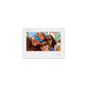 Monitor video interfon color Hikvision DS-KH7300EY-TE2/WH, 7-inch Colorful TFT screen, rezolutie: 1024 × 600, 3 butoane, 10/100 