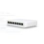 Ubiquiti UniFi 8 port switch, USW-LITE-8-POE, 8 x 10/100/1000 Mbe RJ 45 ports, 4 x POE, 8 Gbps, buget POE: 52W, SMB layer 2 PoE 